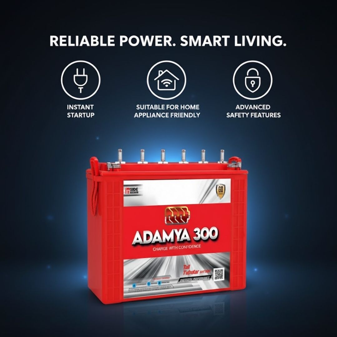 Adamya 300 AH Battery Tall Tubular